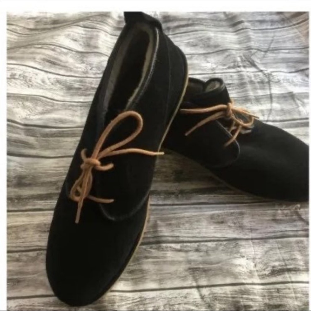 New Men’s UGG Sz 18 Black Chukkas Shearling Tie No Box Big Tall Extended Size